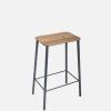 Adam Stool – H650 Grey – Oak Seat