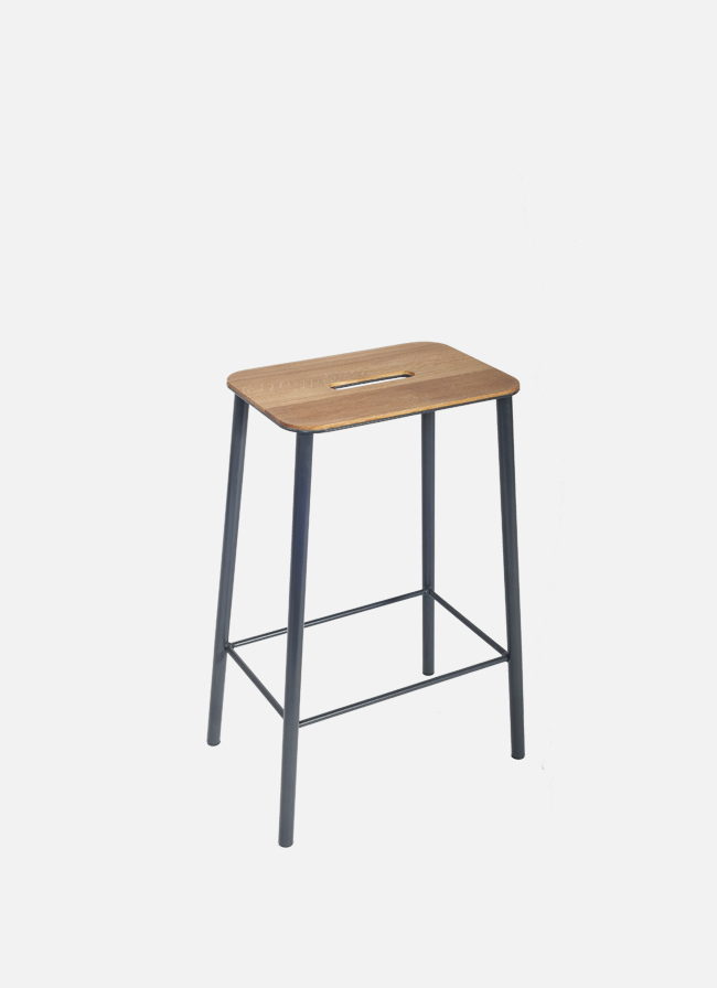 Adam Stool – H650 Grey – Oak Seat