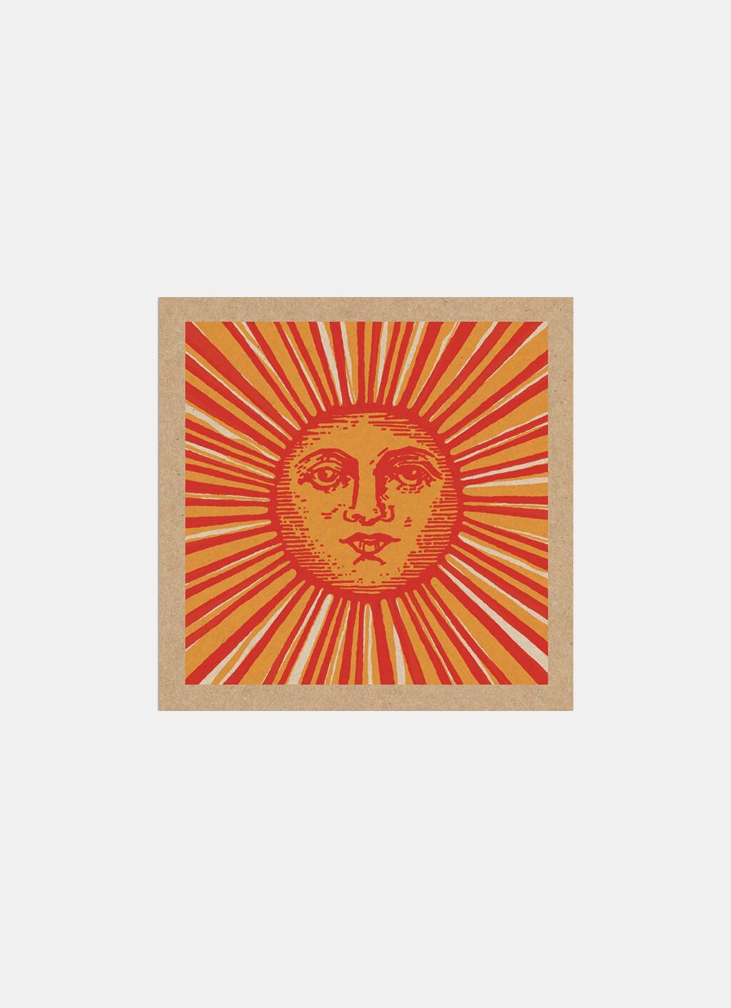 Hammerpress - Letterpress art print - Sun Face