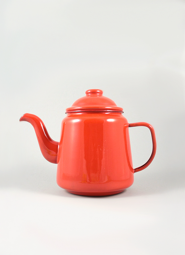 Falcon Enamelware Tea Pot Pillarbox Red