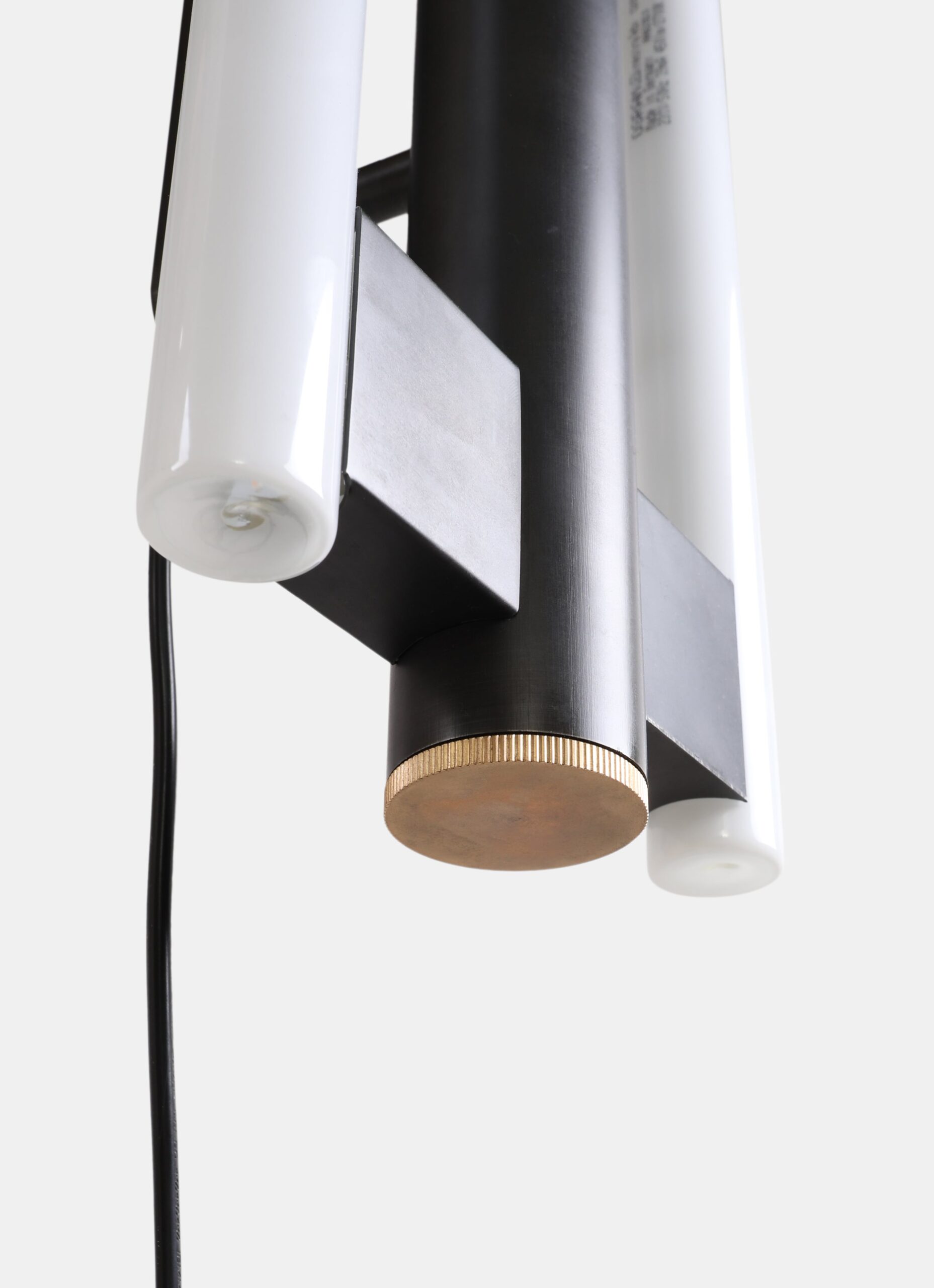 Features – Easy to mount with two screws (not included) – EU plug – Eiffel can be dimmed using the brass end piece of the lamp – Bulbs are included (6 W LED) Materials / Dimensions – Waxed raw steel, plated brass dimmer, black silicon wire – H 53,5 / W 12,5 / D 10,8 cm Design – Krøyer Sætter Lassen, 2015 – Permanent Collection