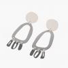 Modern Weaving - Odd Oval Fringe Earrings - Sterling Silver