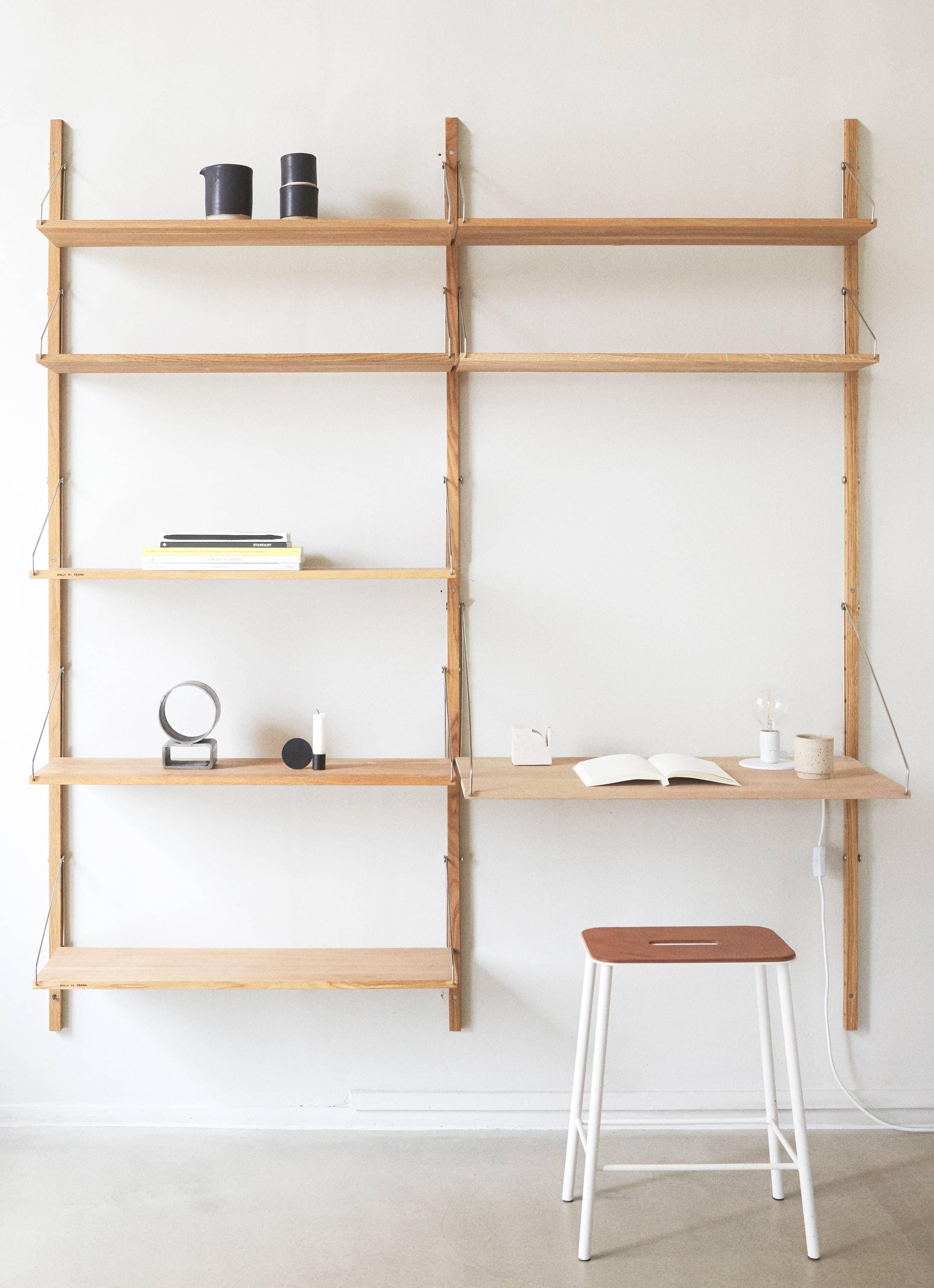 Frama - Shelf Library - Natural - H1852 - Desk Add-on Section