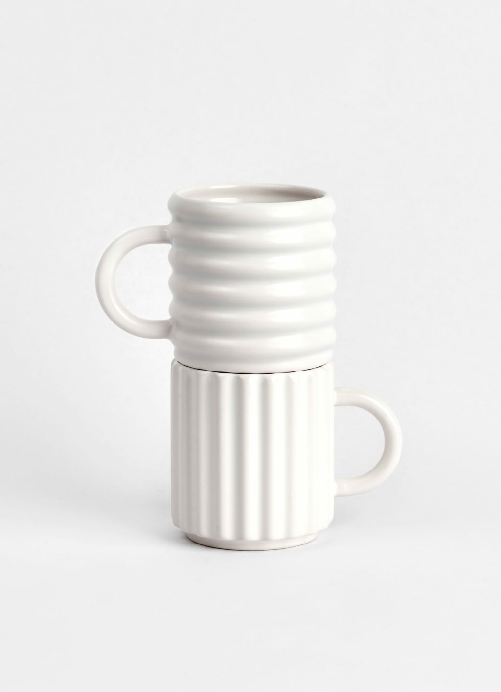Form and Seek - Ripple Mugs - Set of Two - White