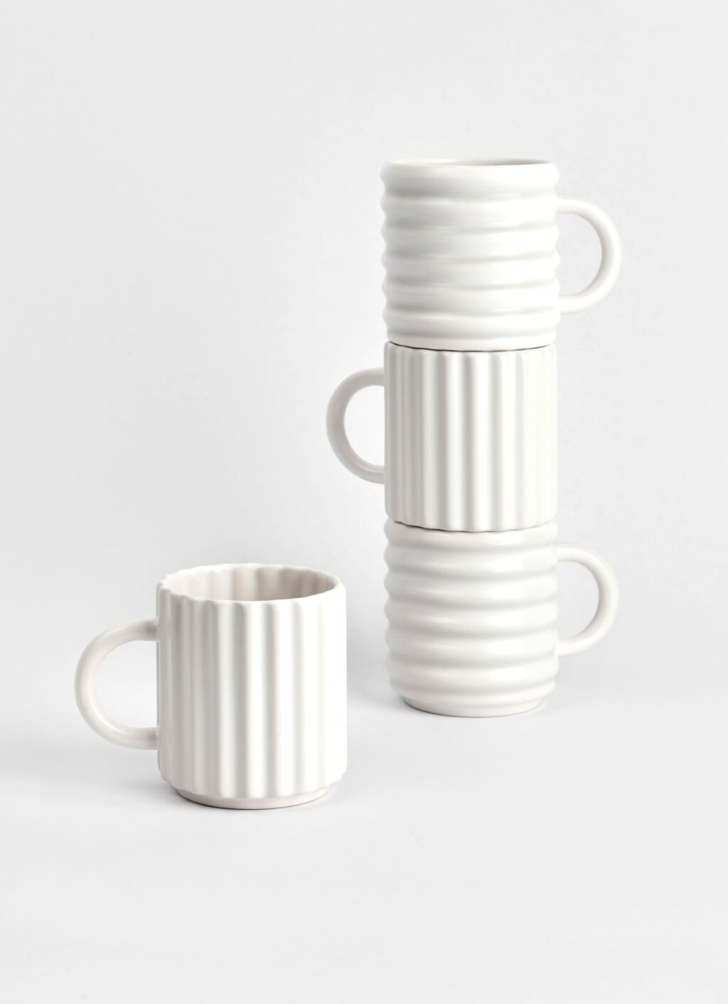 Form and Seek - Ripple Mugs - Set of Two - White