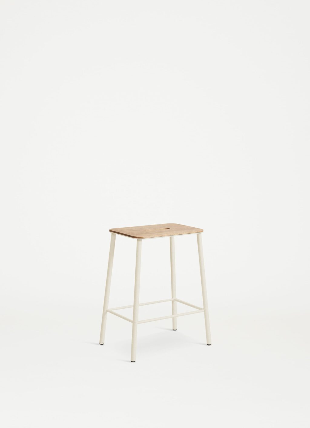 Adam Stool – Warm White - available in 3 sizes - Oak or Natural Leather seat