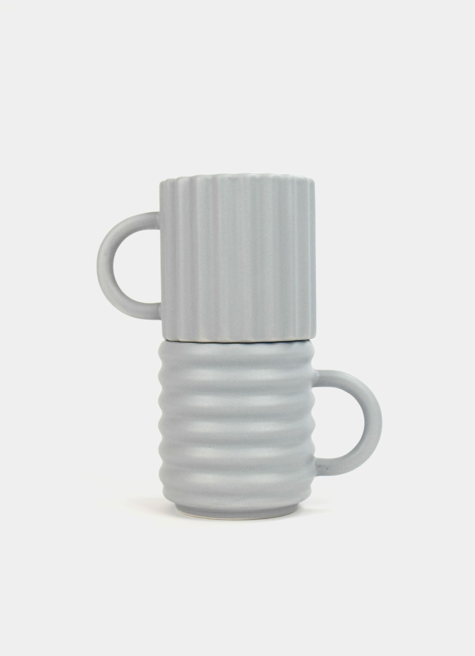 Form and Seek - Ripple Mugs - Set of Two - Grey