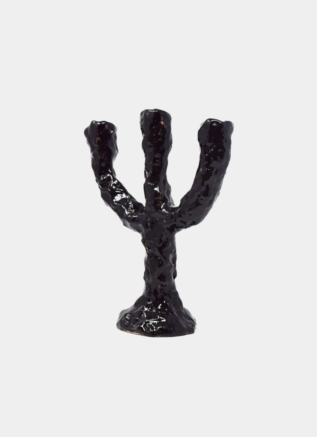 Studio Fletta - Minute -Stoneware candle holder - Black