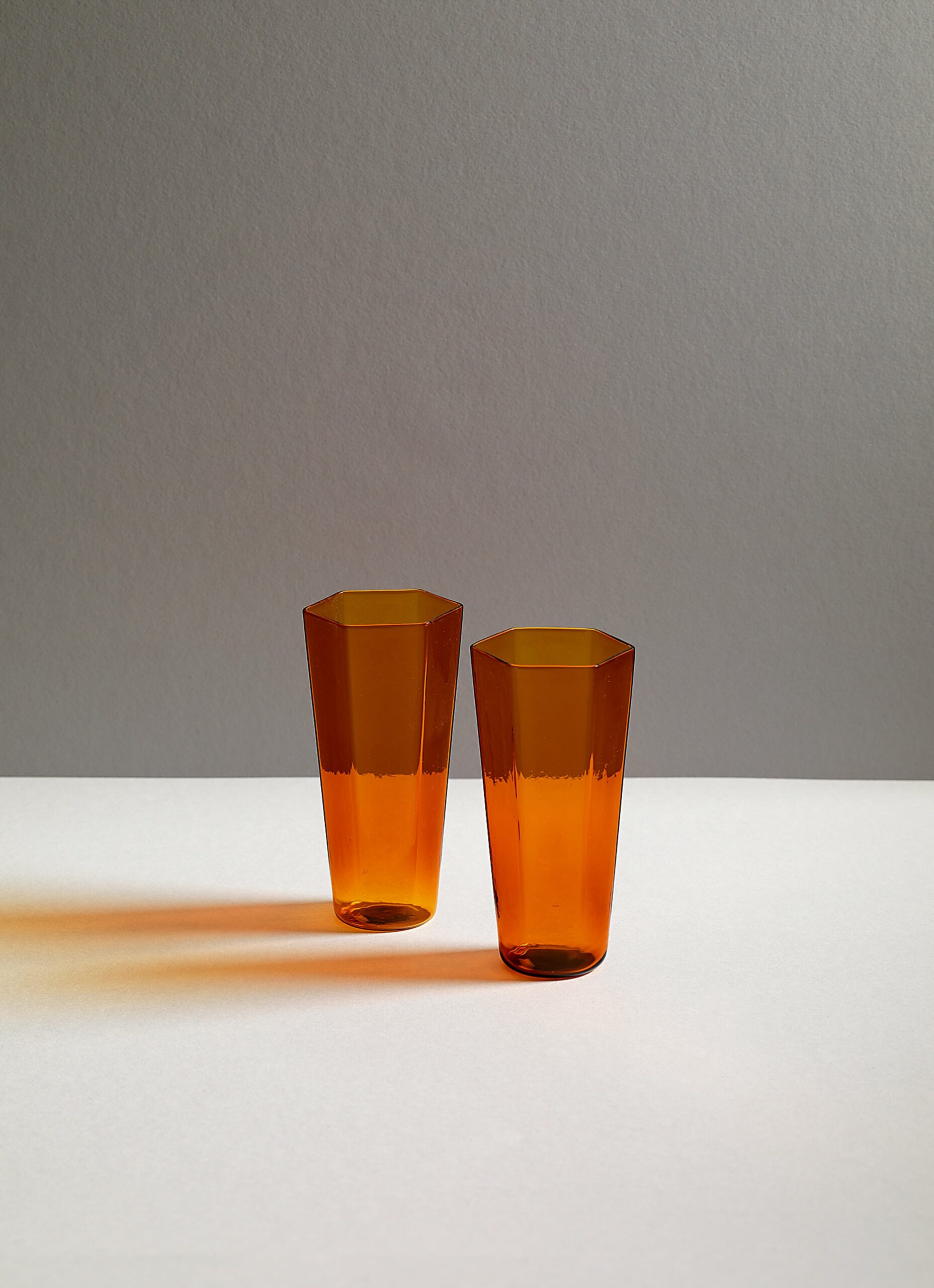 Research and Design Lab - Nini - Mouth blown glass - Amber - Set of two