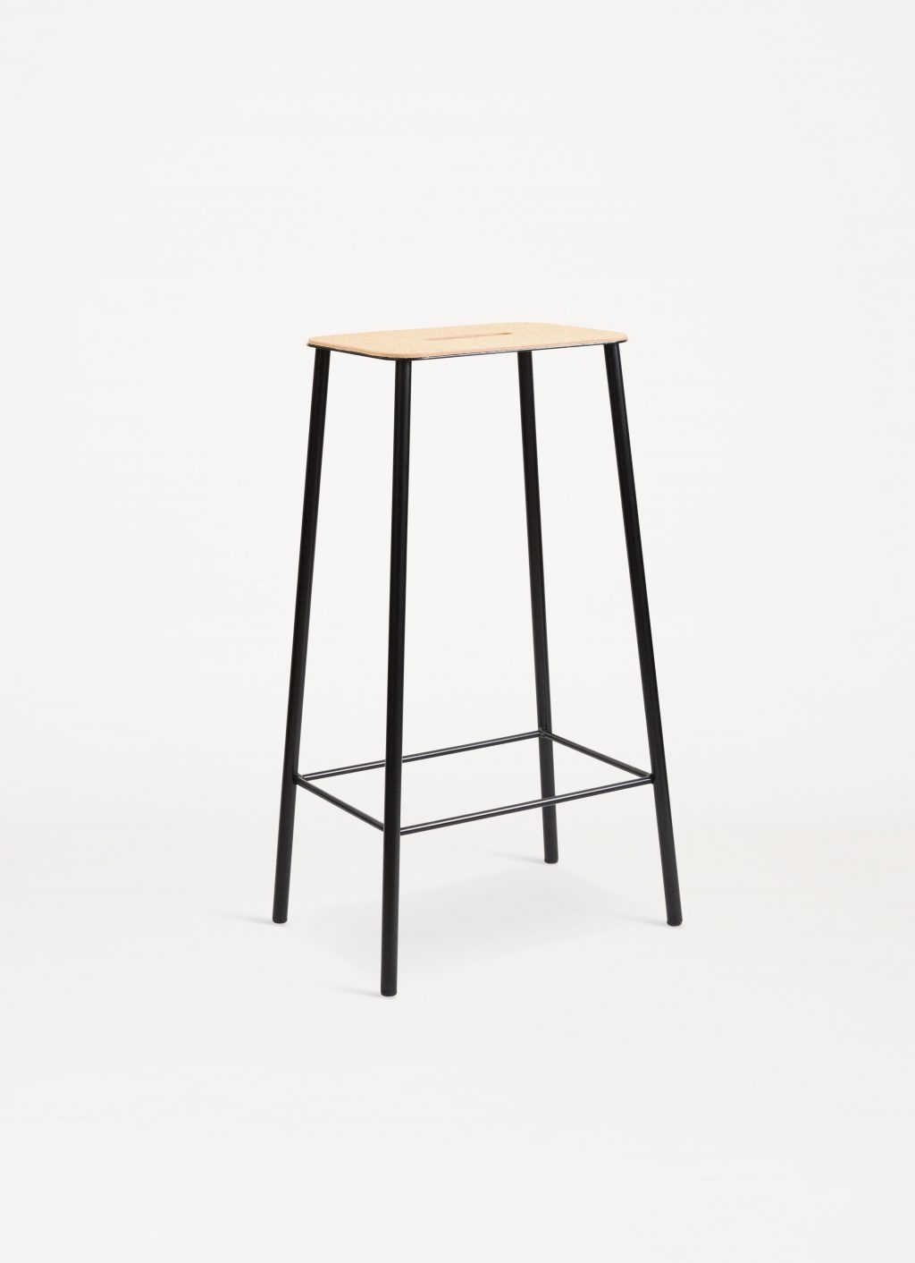 Adam Stool – Black - Natural Leather Seat - available in 3 sizes
