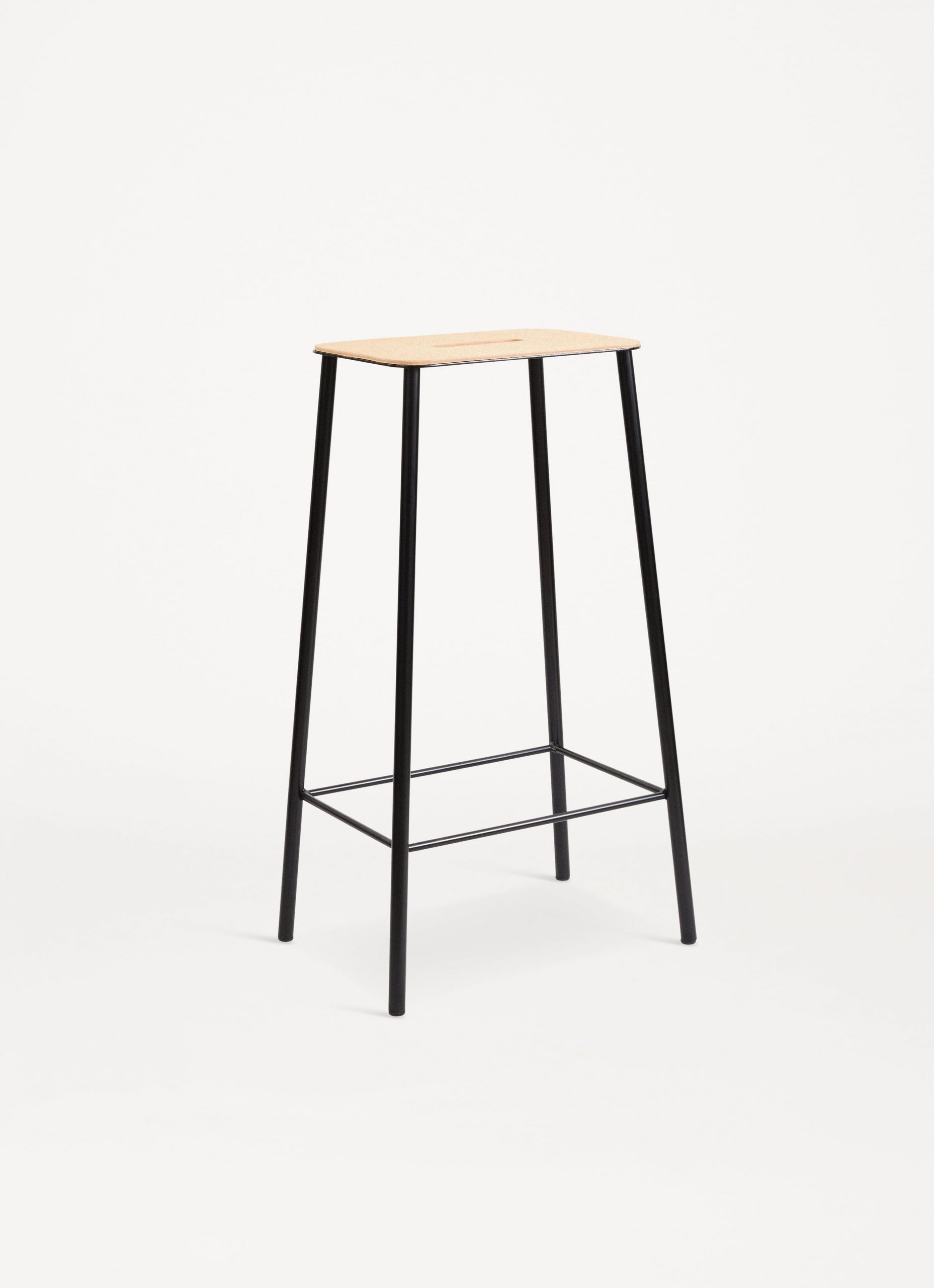 Adam Stool – Black - Natural Leather Seat - available in 3 sizes