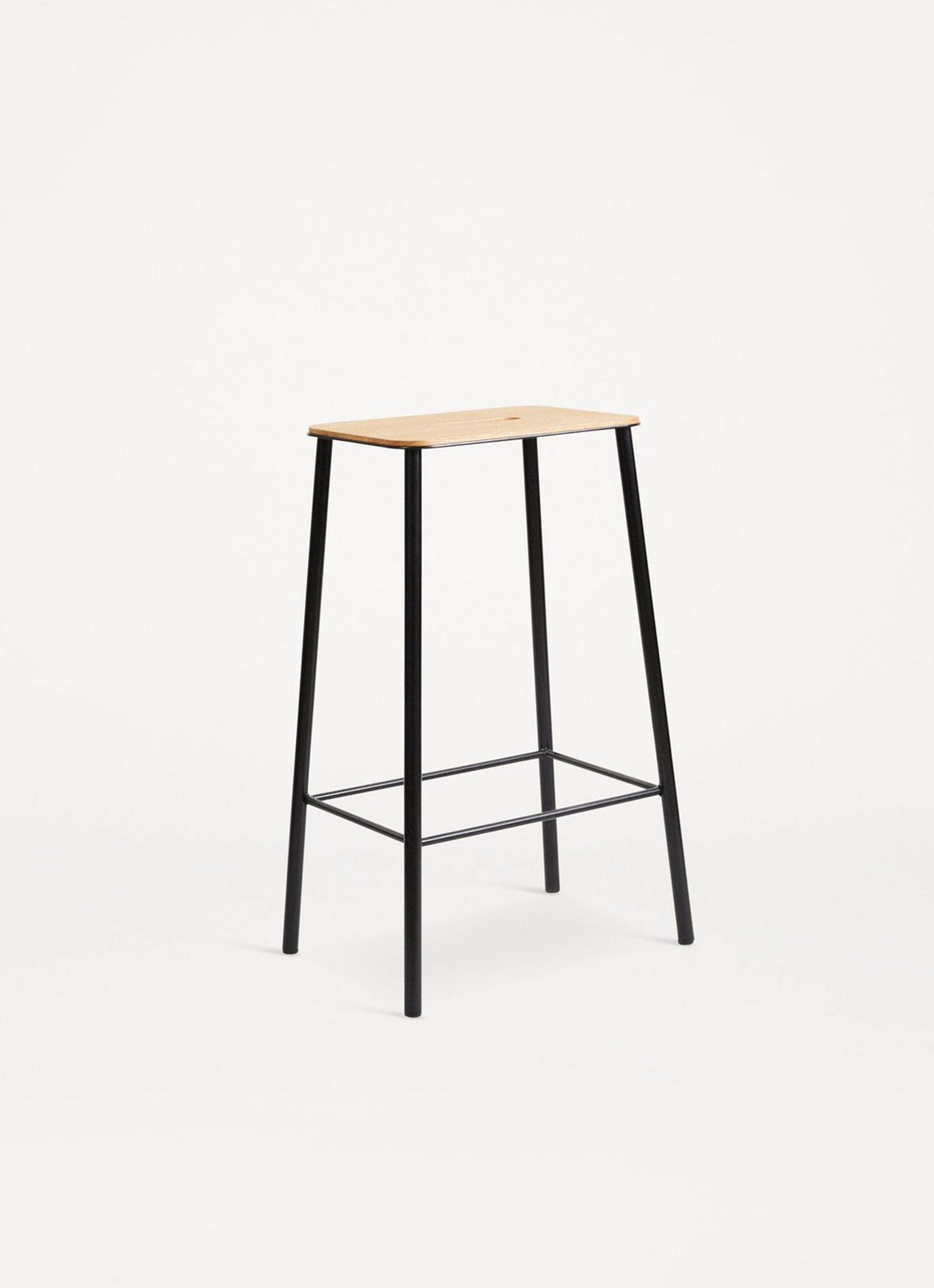 Adam Stool – Black - Natural Oak Seat - available in 3 sizes
