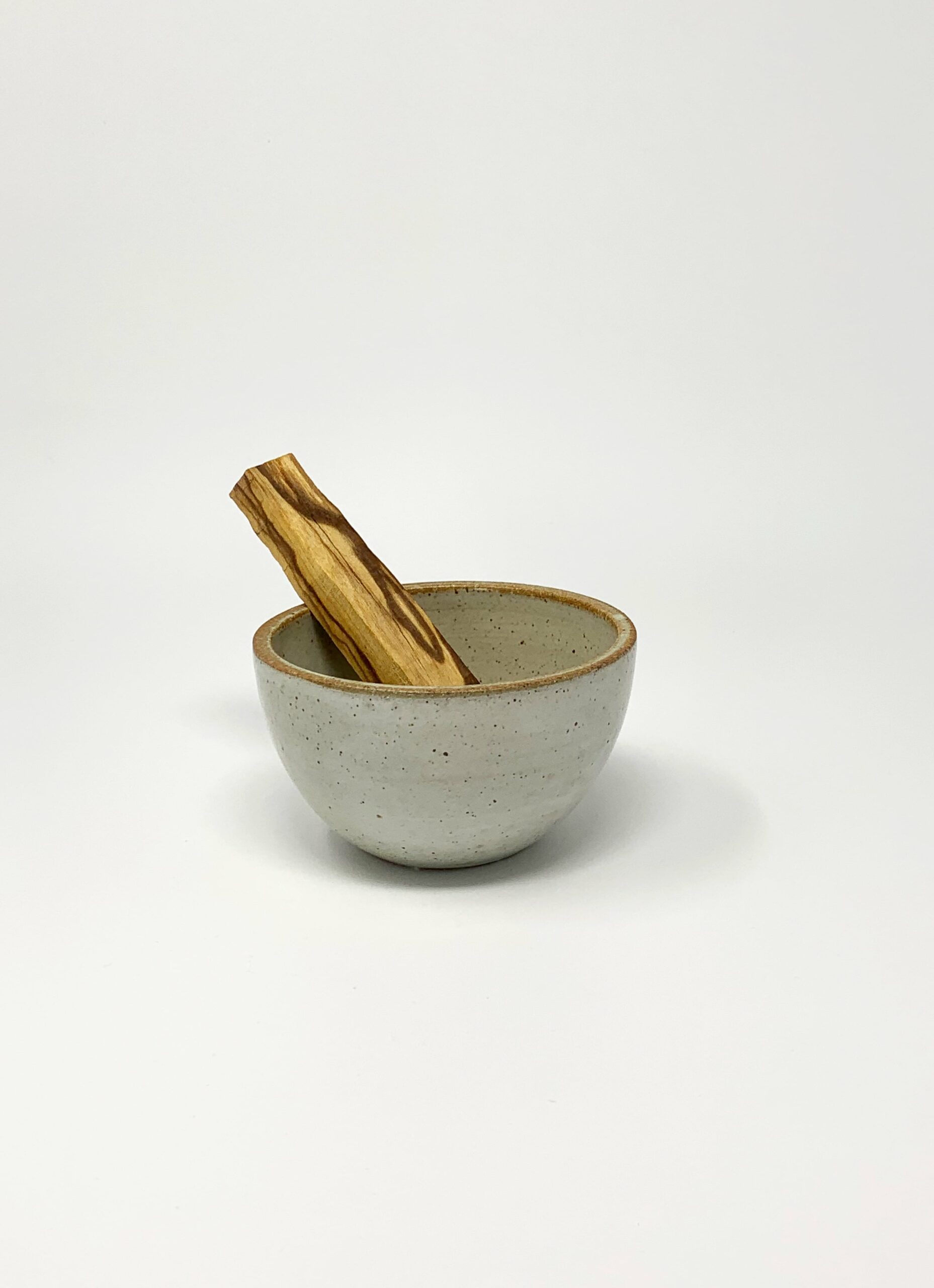 Incausa - Wood Fired Stoneware Smudge Bowl - White - Large