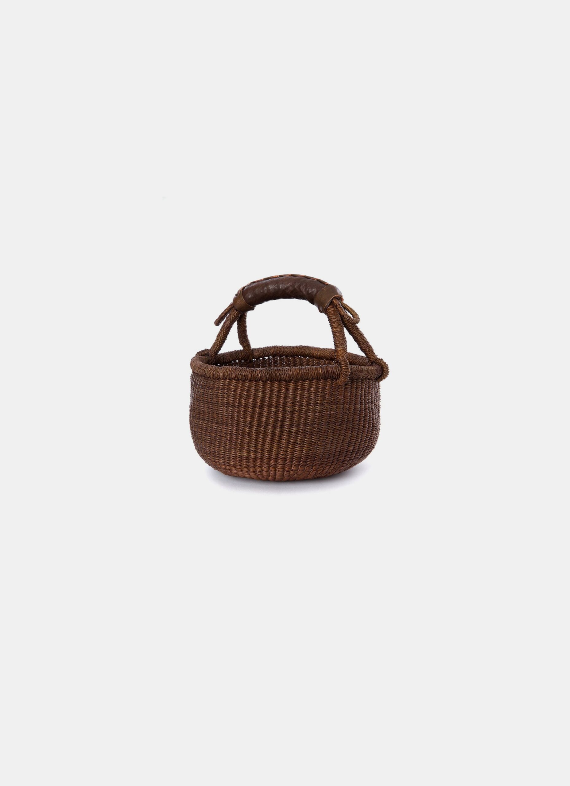 Handwoven African Basket - Mini Bolga basket - Dark brown
