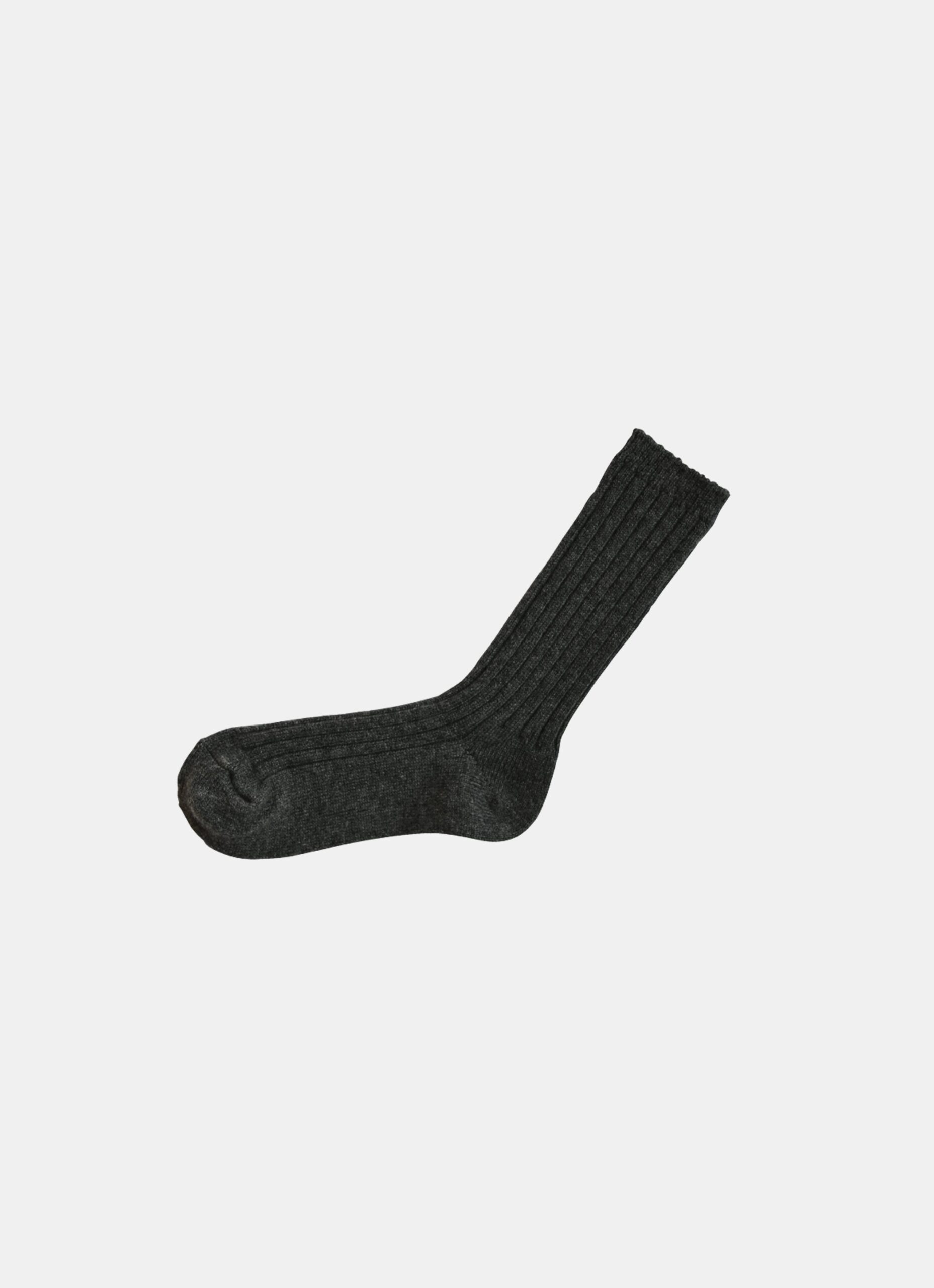 Nishiguchi Kutsushita - Cashmere Ribbed Socks - dif. sizes - Charcoal