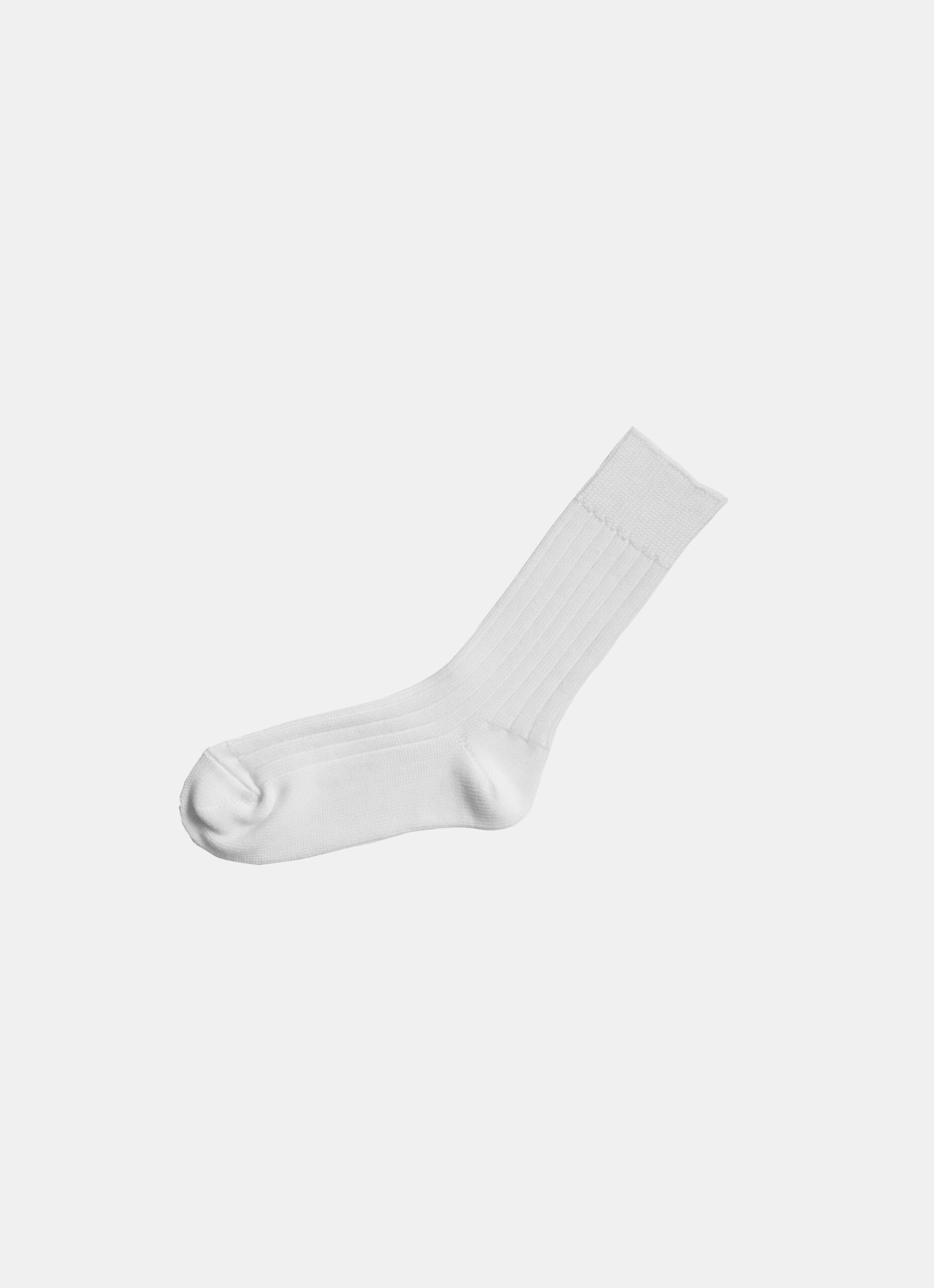 Nishiguchi Kutsushita - Egyptian Cotton Ribbed Socks - dif. sizes - Offwhite