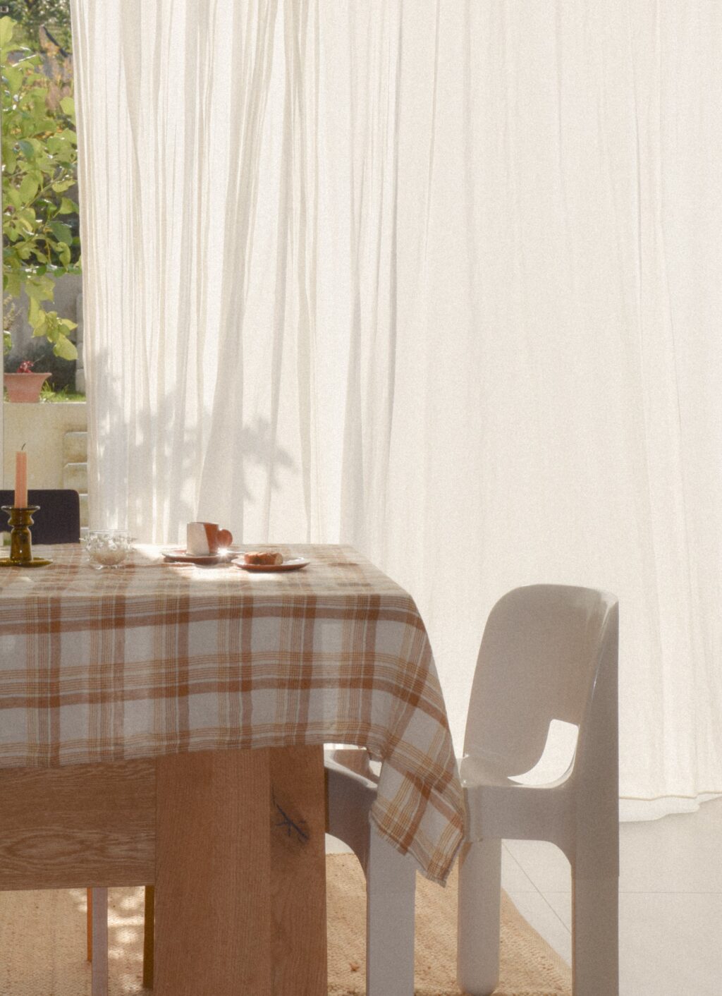 Linge Particulier - Linen Tablecloth - Caramel Checks - 140x250cm