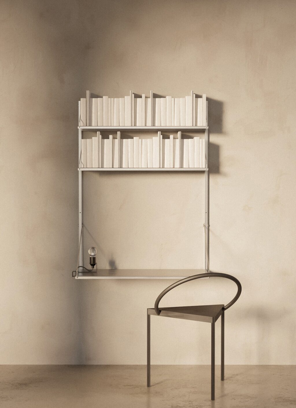 Frama - Shelf Library - Stainless Steel - H1084 - Desk Section
