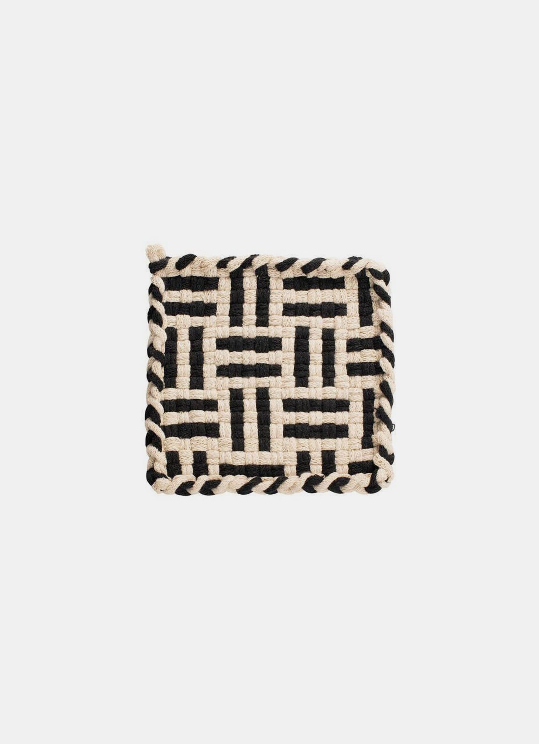 Kate Kilmurray - Handwoven Potholder - Forest Collection - Flax and Black