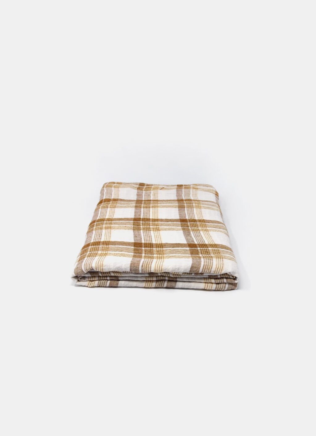 Linge Particulier - Linen Tablecloth - Caramel Checks - 140x250cm