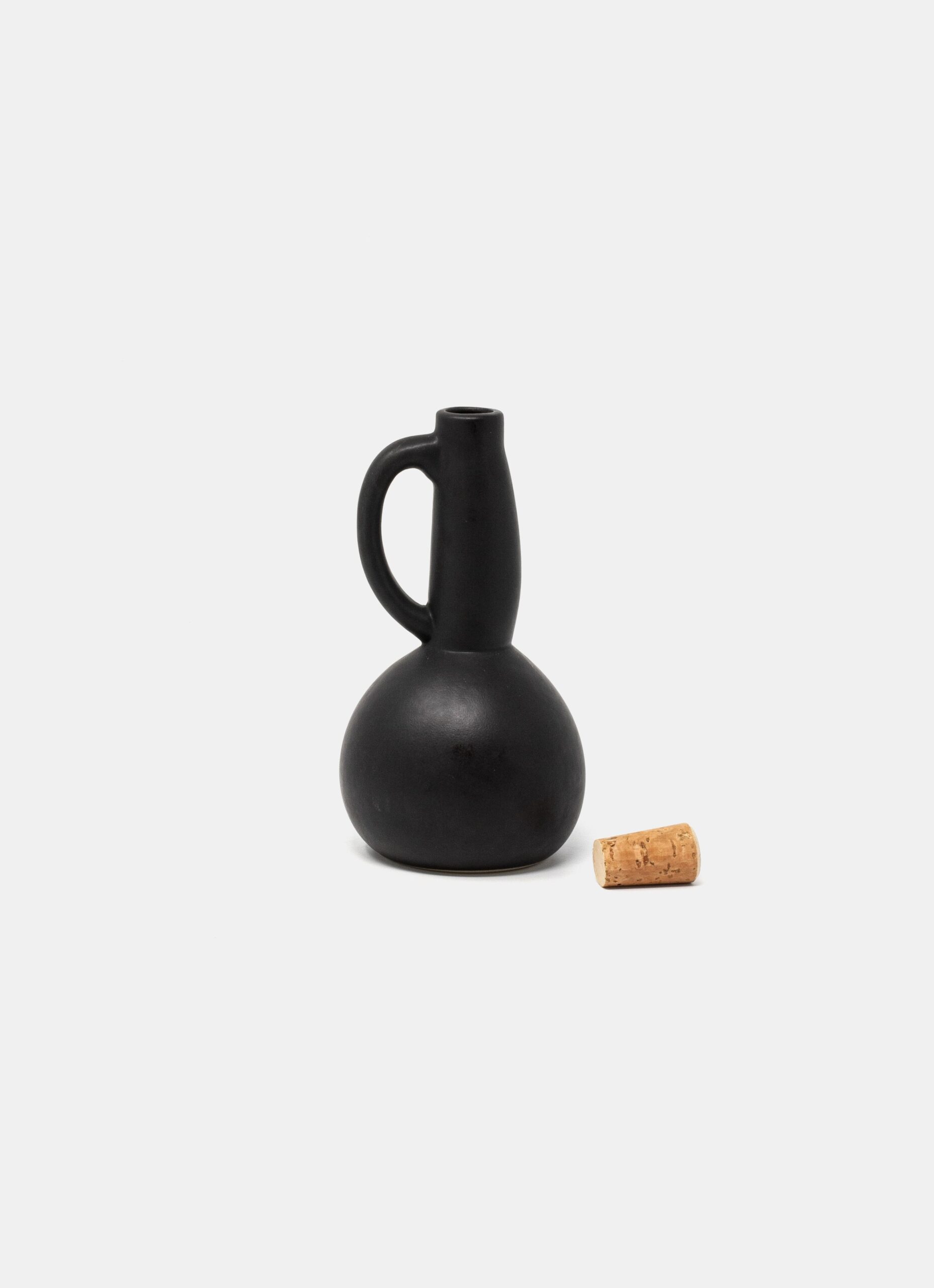 Gharyan Stoneware - Dadasi - Stoneware Olive Oil bottle - black