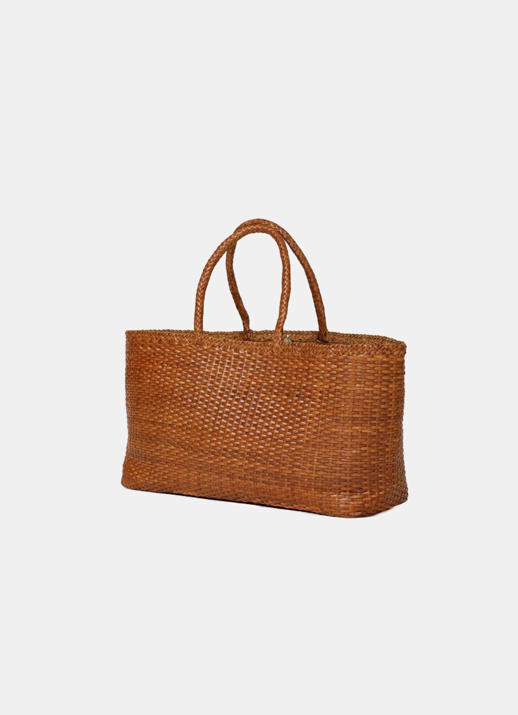 Dragon Diffusion - Handwoven Leather Basket - Weave Tote - Tan