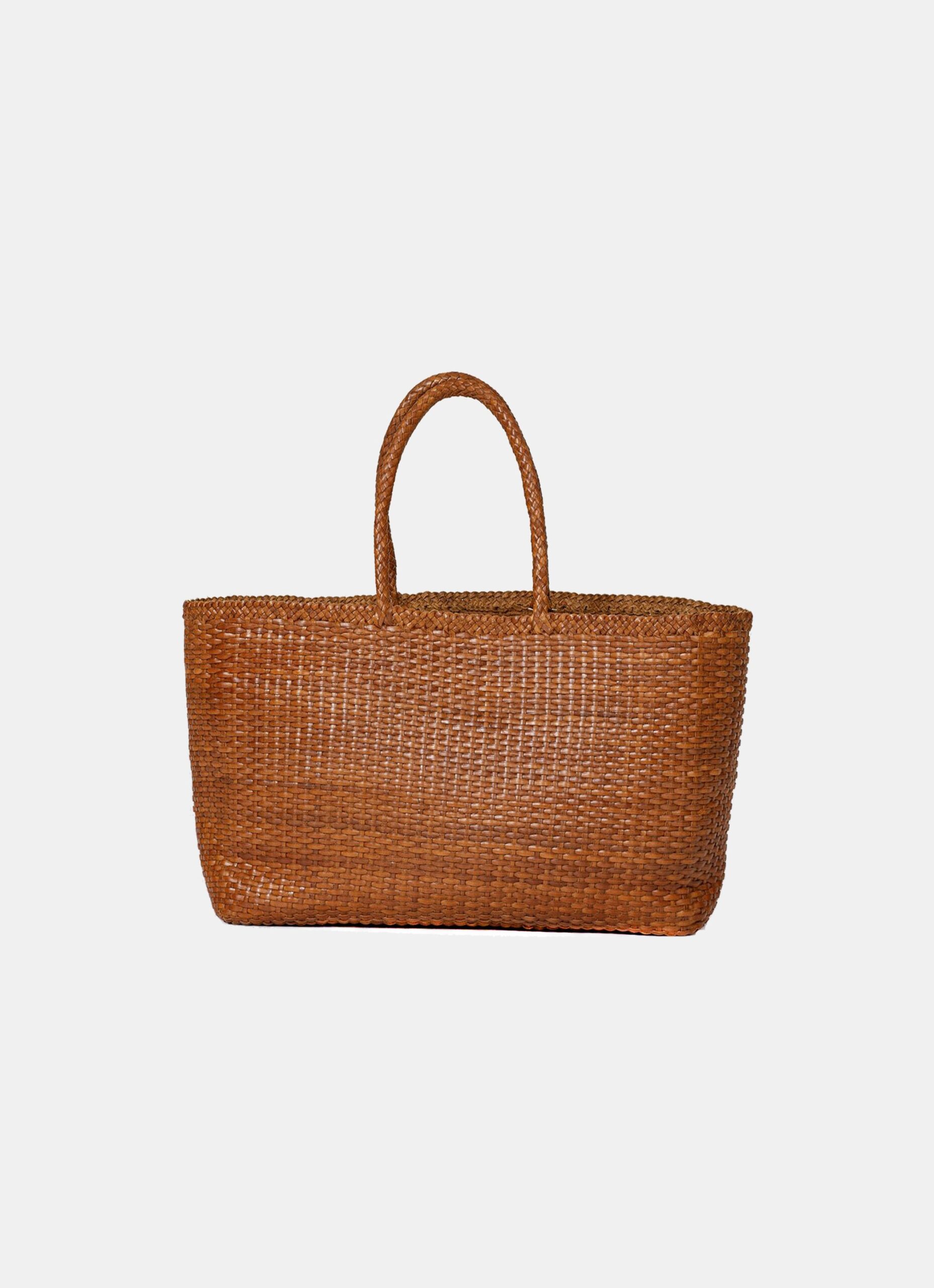 Dragon Diffusion - Handwoven Leather Basket - Weave Tote - Tan