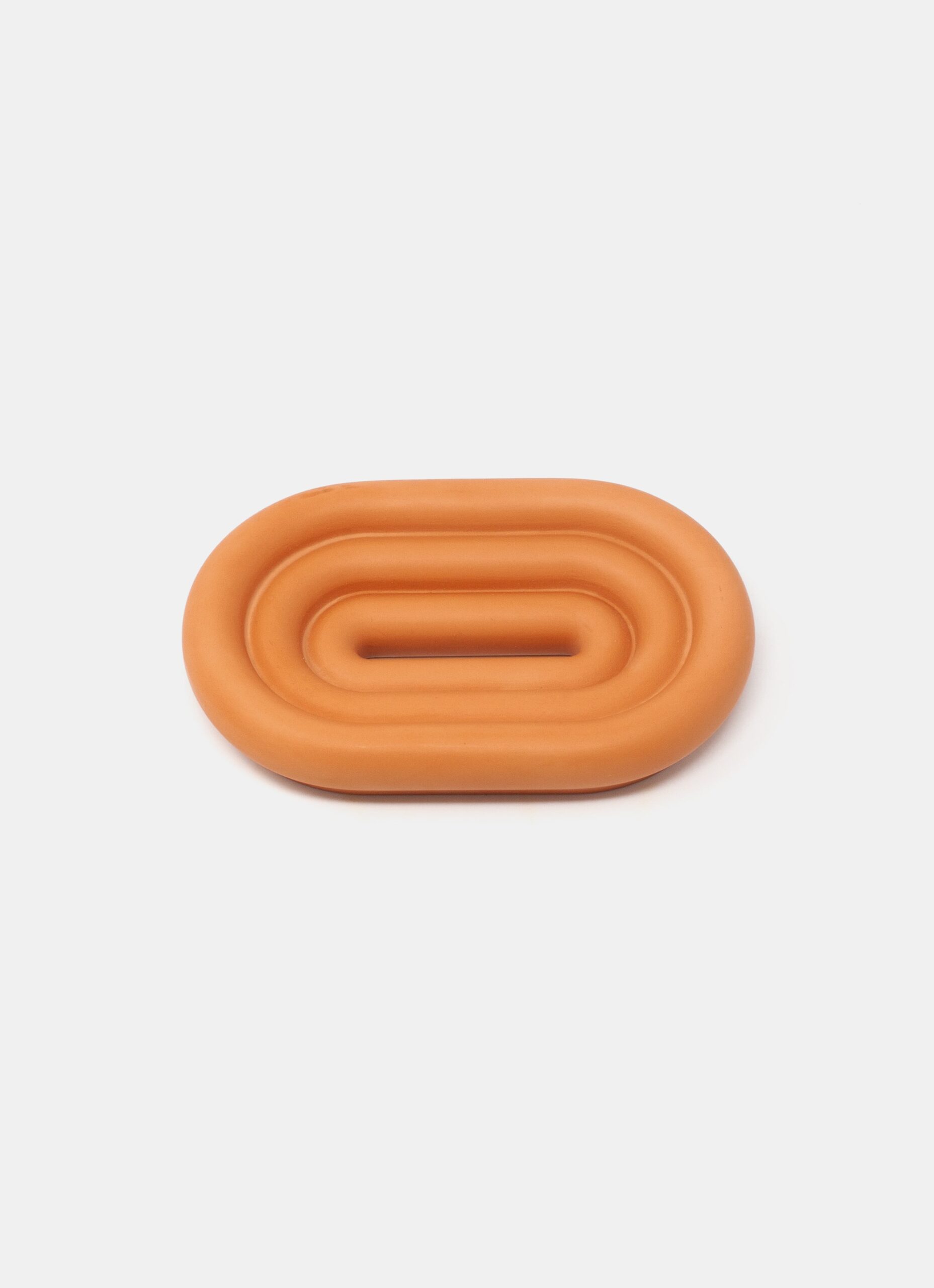 Lines and Dots - Curly Soap Dish - Terracotta