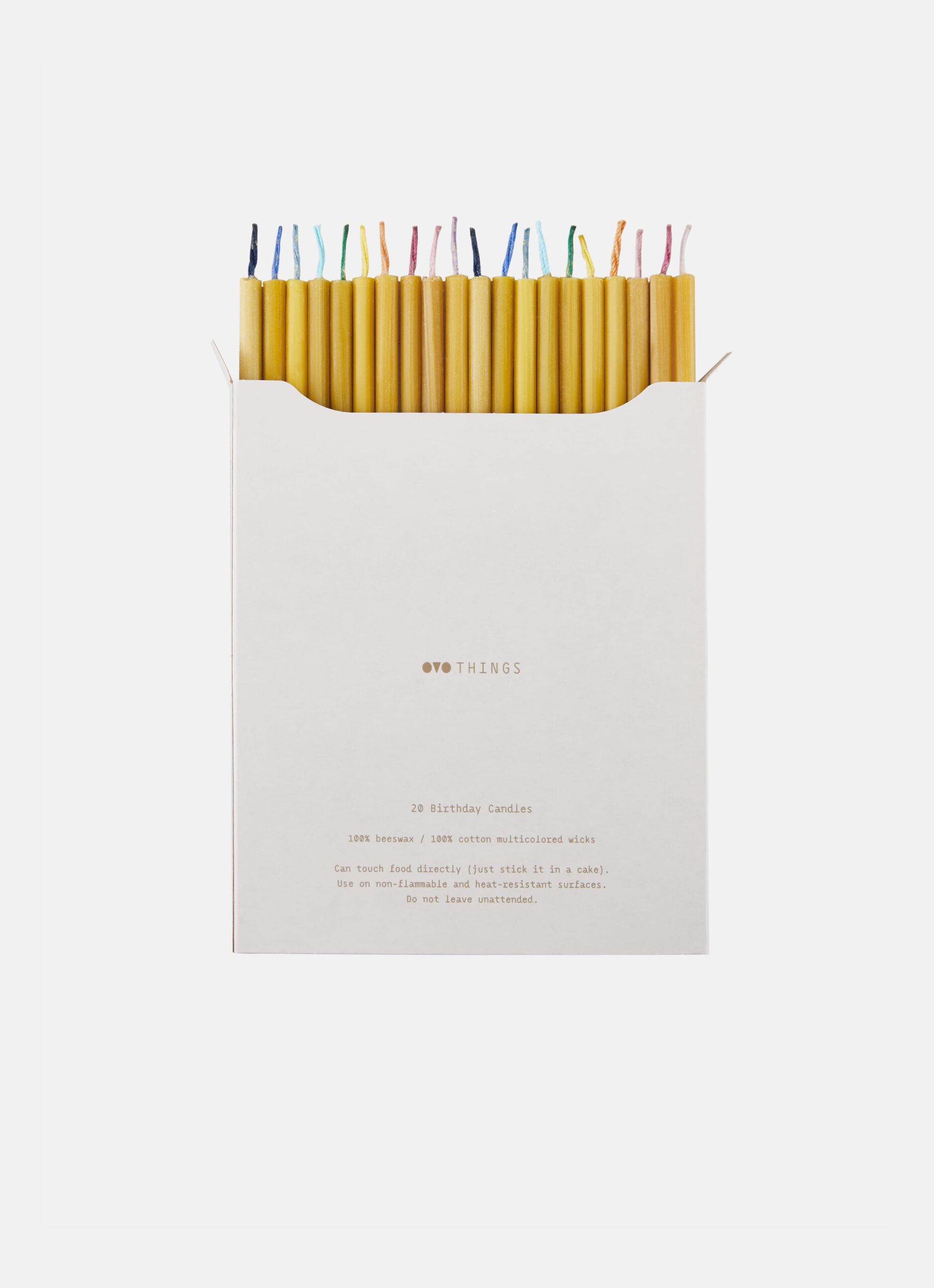 Ovo Things - Beeswax Birthday Candles - 20pc