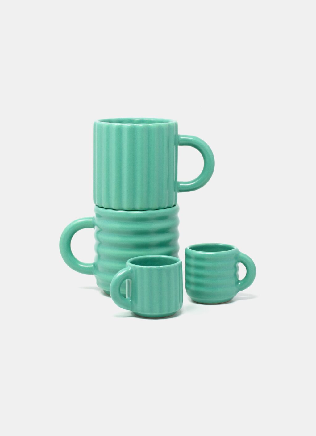 Form and Seek - Ripple Espresso Cups - Set of Two - Emerald
