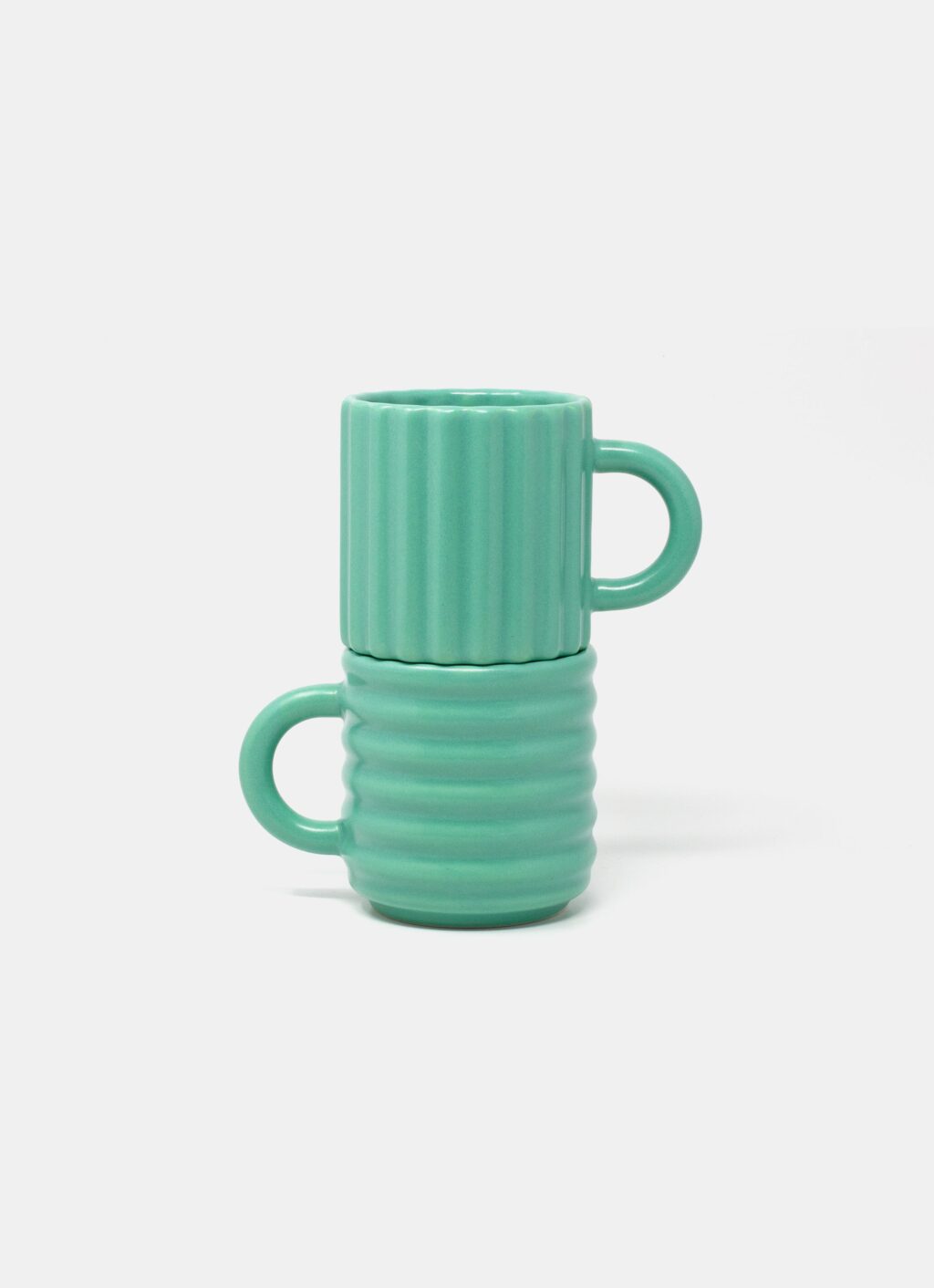 Form and Seek - Ripple Mugs - Set of Two - Emerald
