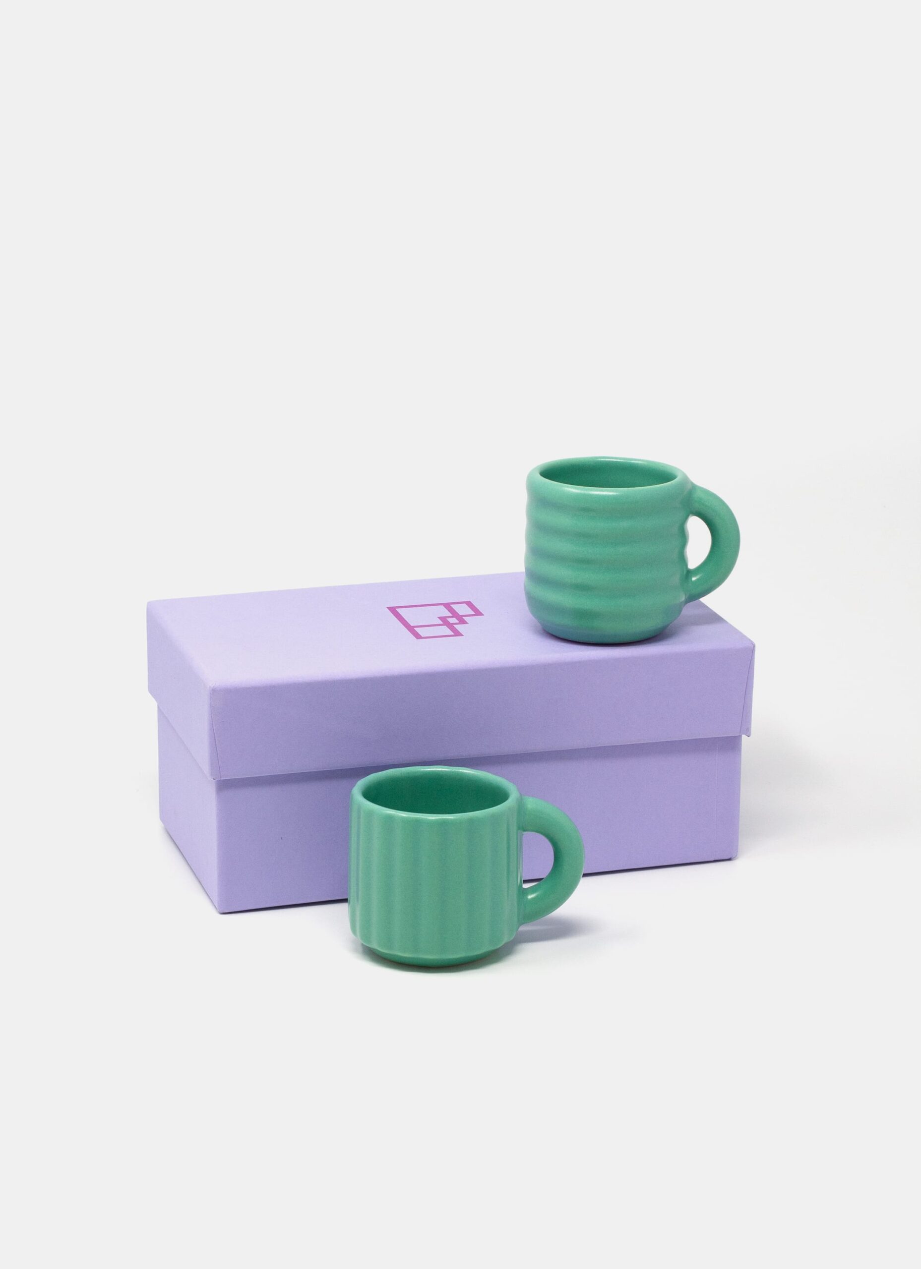 Form and Seek - Ripple Espresso Cups - Set of Two - Emerald