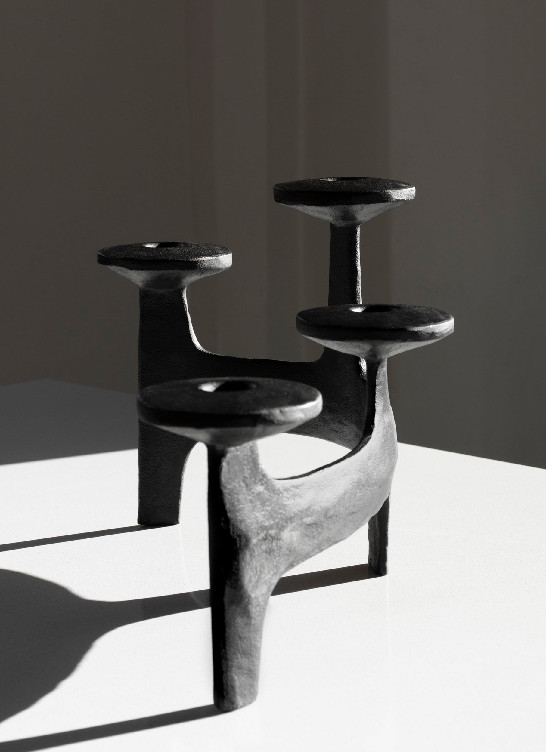 Nedre Foss - Nunatak - Black cast iron candelabra by Anderssen and Voll