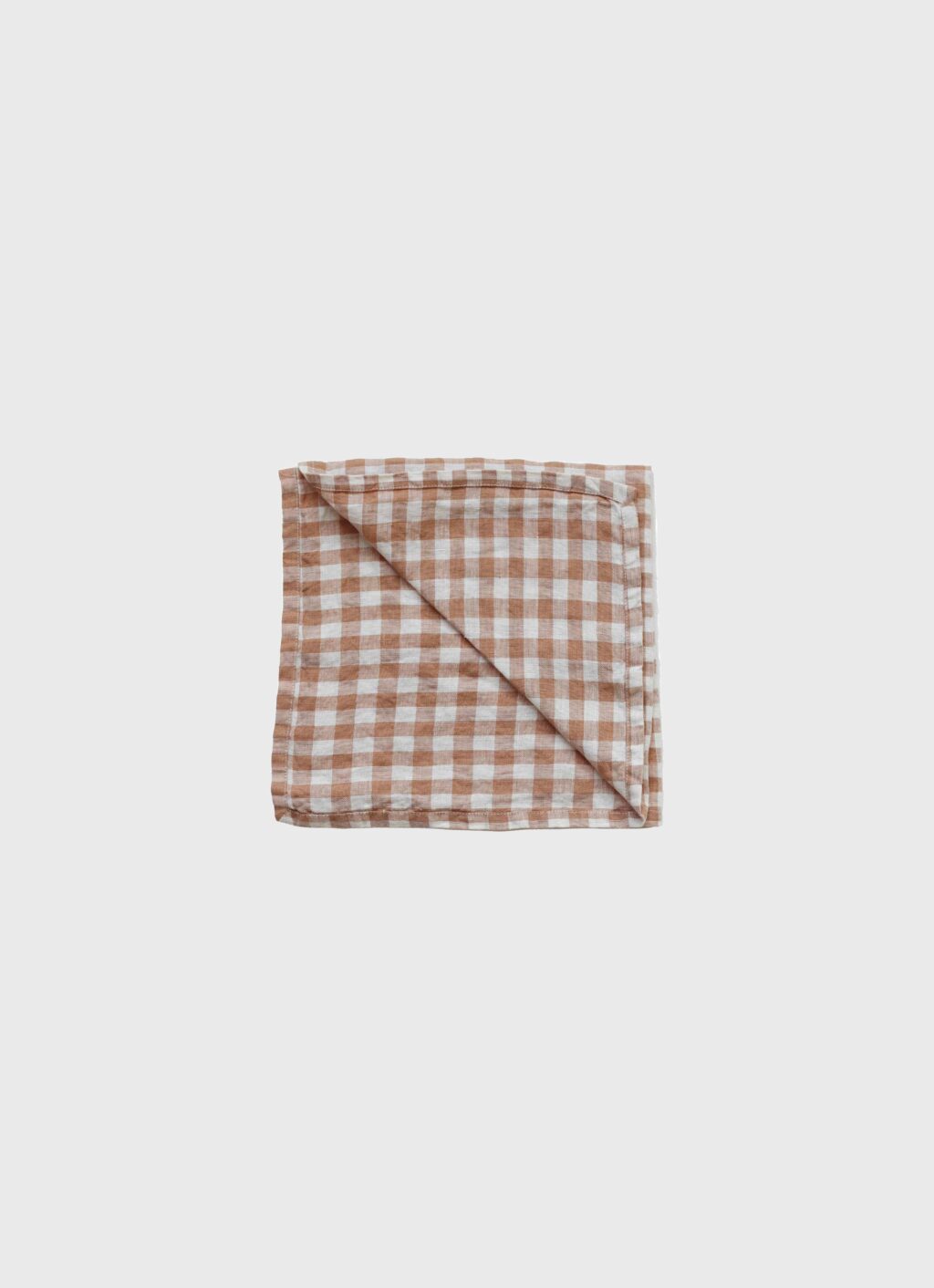 Tell Me More - Napkin - Linen - Gingham Biscuit - 45x45cm