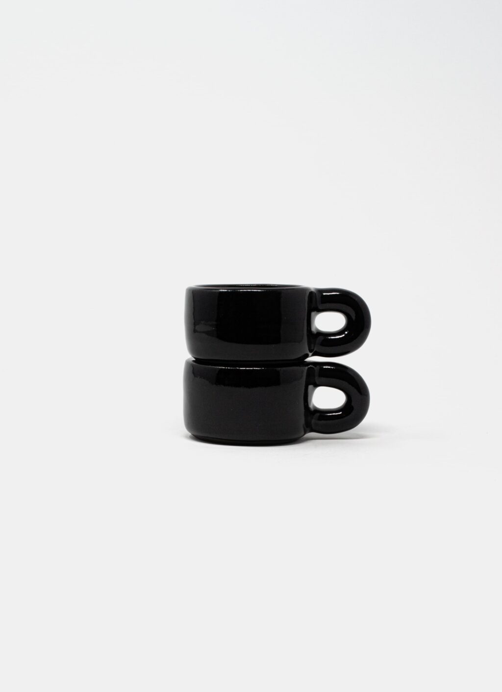 Elise Santangelo - Handmade Stoneware - Espresso Cup - Shiny Black Glaze