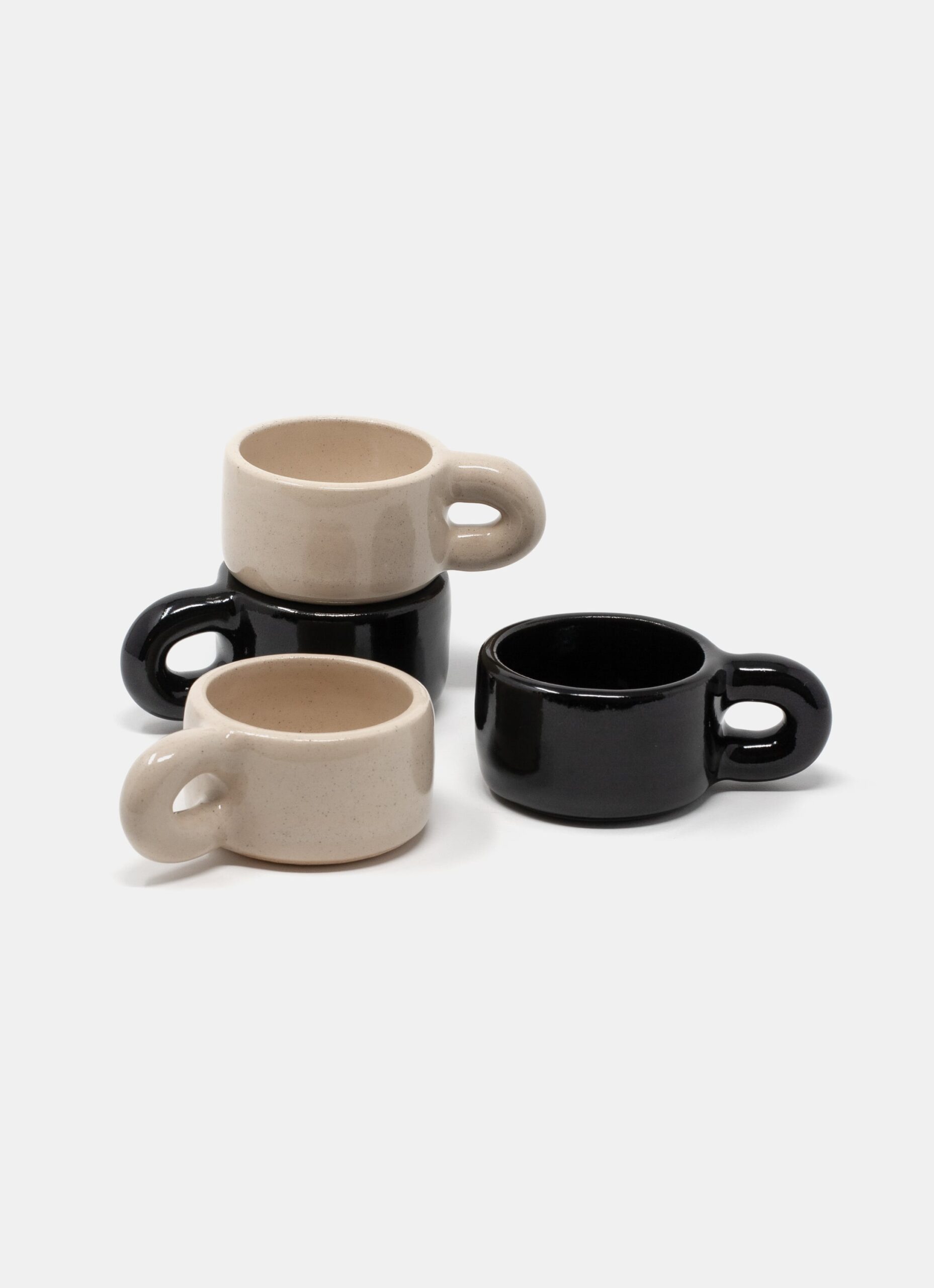 Black Pottery Espresso Cups Set 2 Stoneware Chic Elegant Espresso Cups, Espresso  Cup, Coffee Mug Set, Gift for Mom 