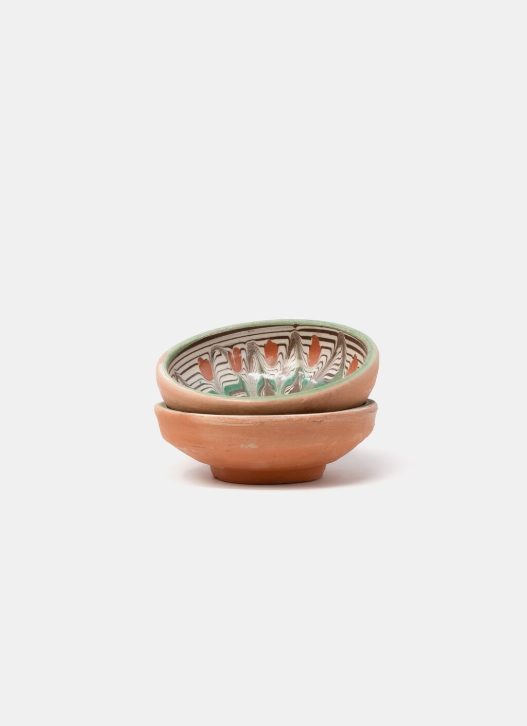 Horezu Ceramics - Handmade Romanian Stoneware - Little bowl - greens