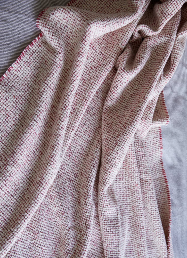 Mourne Textiles - Mended Tweed Blanket - Merino Wool - Raspberry