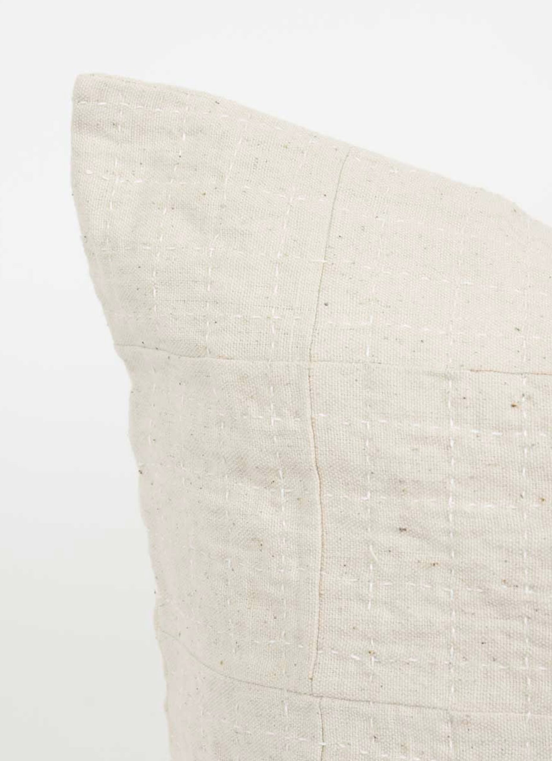 Afro Art - Patchwork Cushion - Cotton - White - 50x50cm