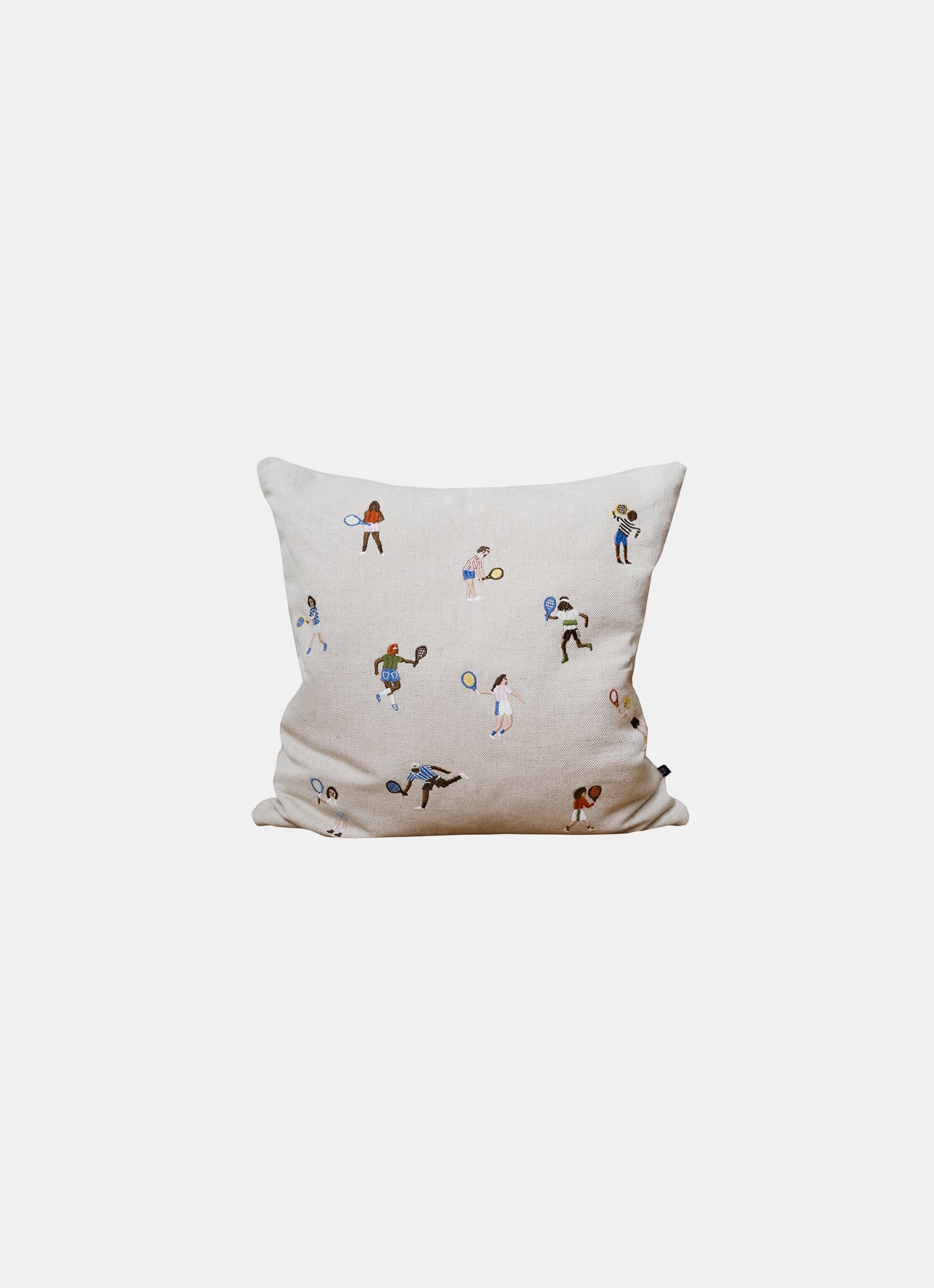 Fine Little Day - Tennis - Embroidered Cushion - Linen and Cotton