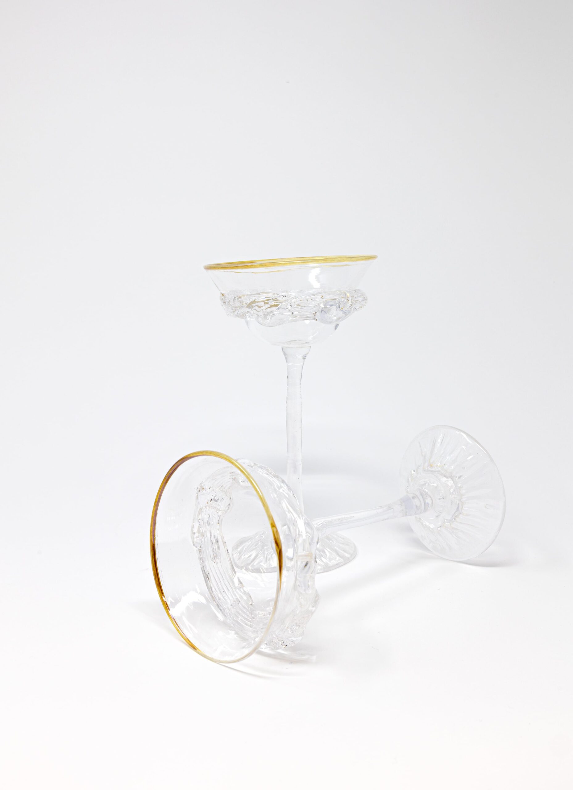 Gunilla Kihlgren - Handblown Champagne Glass with Golden Rim