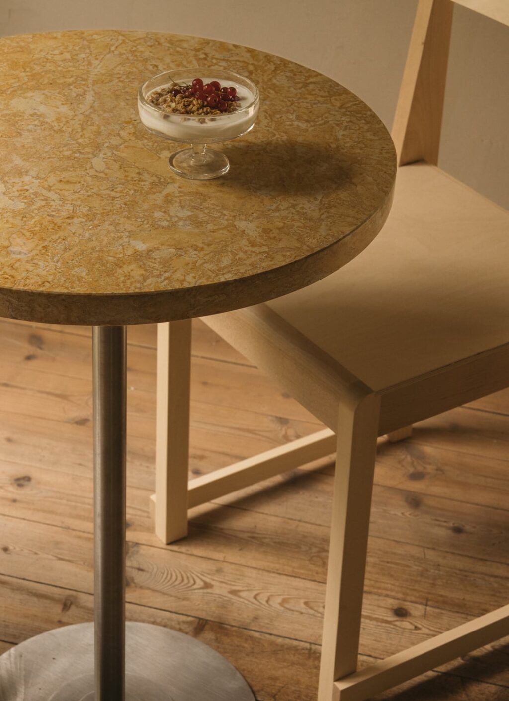 Frama - Table 57 - Yellow Limestone - Stainless Steel - 55cm