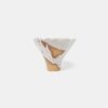 Mano Mani - Ikebana Vase - Light Brown Stoneware and white glaze - 1