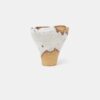 Mano Mani - Ikebana Vase - Light Brown Stoneware and white glaze - 3