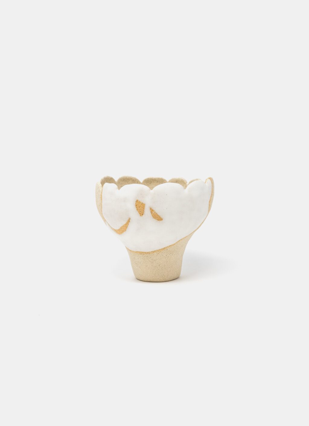 Mano Mani - Ikebana Vase - Light Stoneware and white glaze - 3