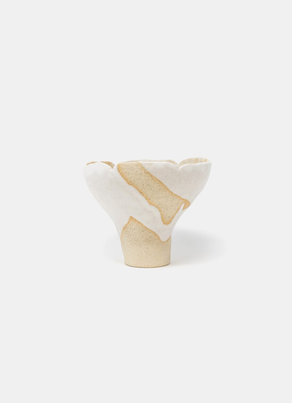 Mano Mani - Ikebana Vase - Light Stoneware and white glaze - 4