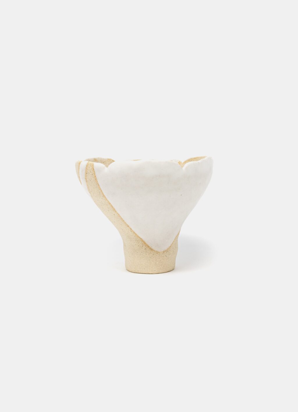 Mano Mani - Ikebana Vase - Light Stoneware and white glaze - 4