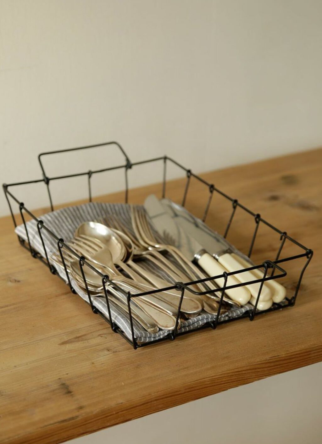 Fog Linen Work - Desk Basket - Black