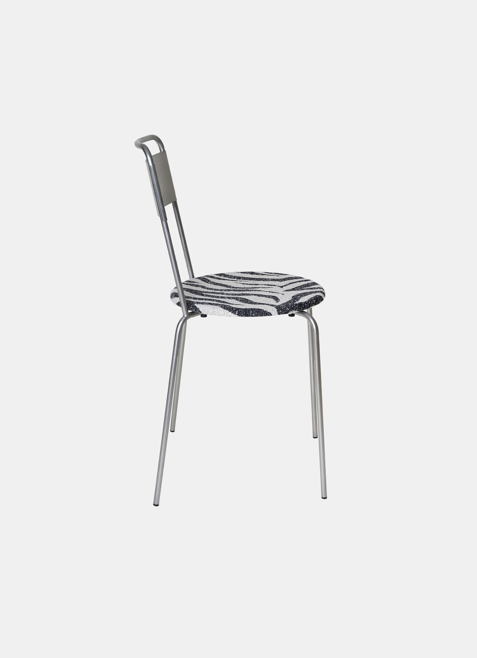 Frama - Petit Rond Chair - Stainless Steel - Zebra Fabric
