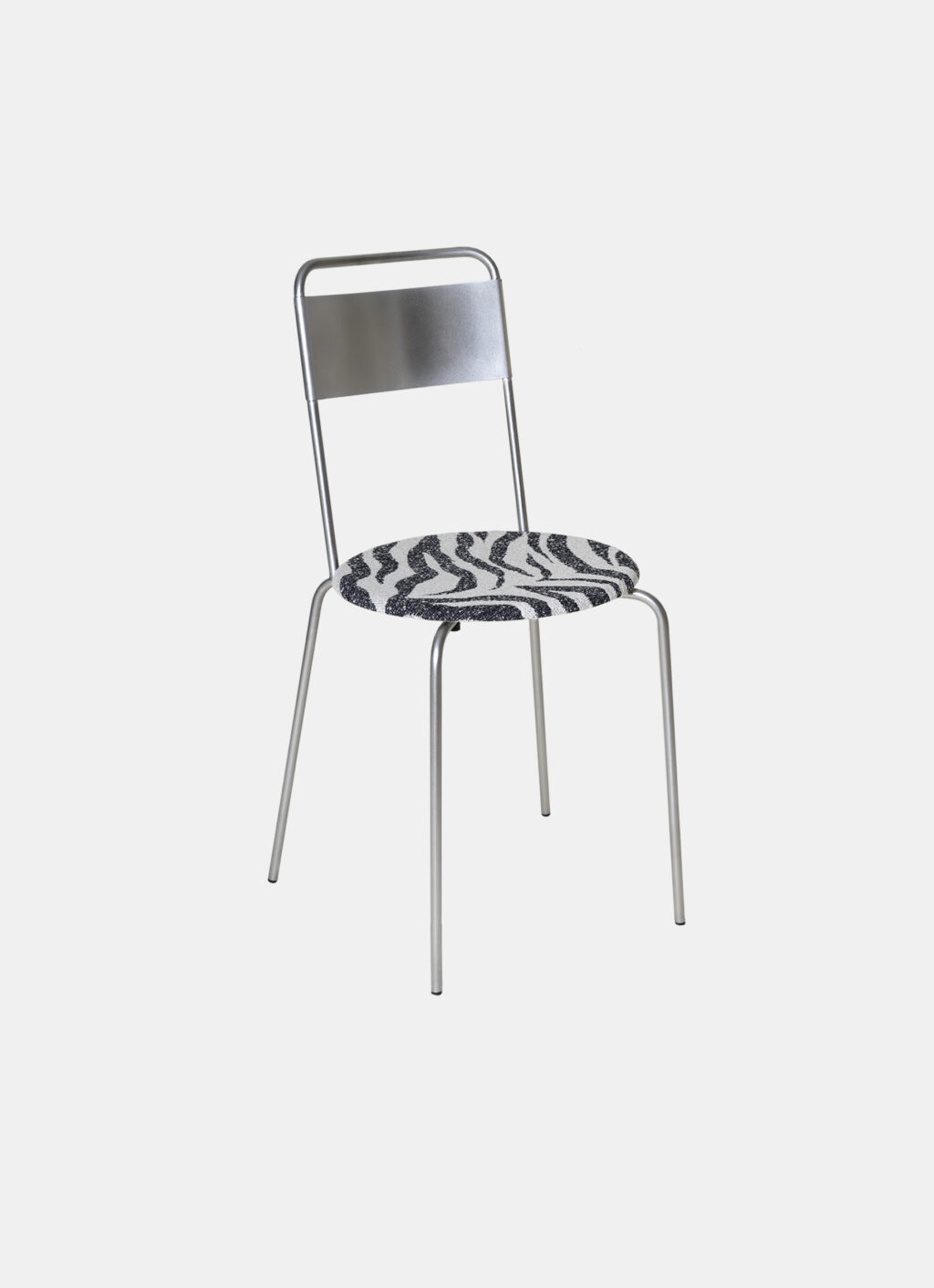 Frama - Petit Rond Chair - Stainless Steel - Zebra Fabric